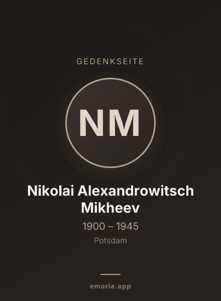 Gedenkportrait von Nikolai Alexandrowitsch Mikheev