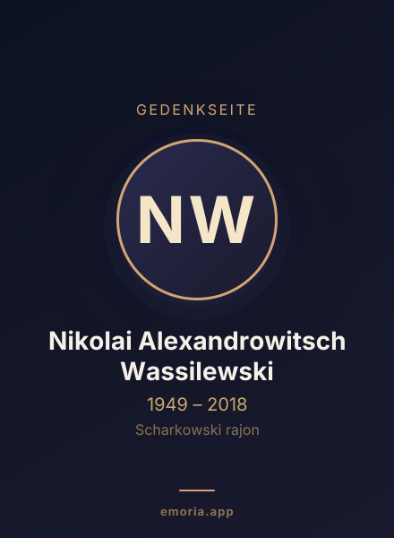 Gedenkportrait von Nikolai Alexandrowitsch Wassilewski