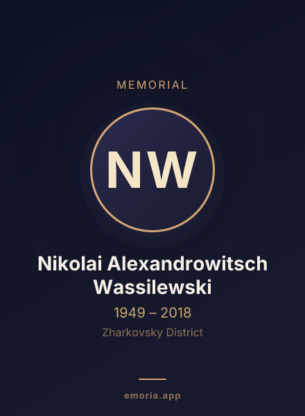 Memorial portrait of Nikolai Alexandrowitsch Wassilewski