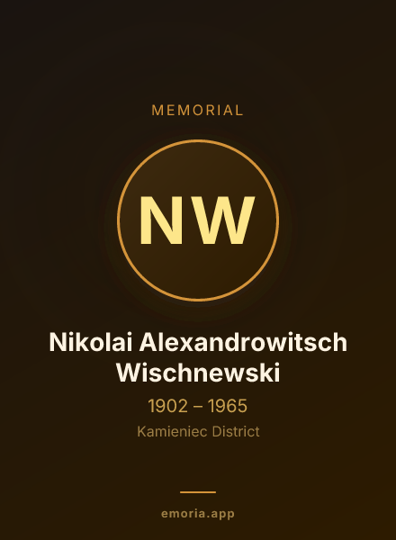 Memorial portrait of Nikolai Alexandrowitsch Wischnewski