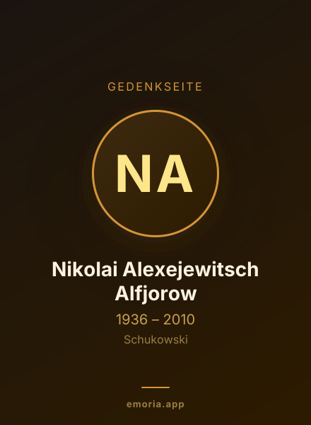 Gedenkportrait von Nikolai Alexejewitsch Alfjorow