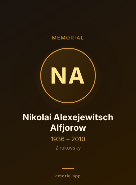 Memorial portrait of Nikolai Alexejewitsch Alfjorow