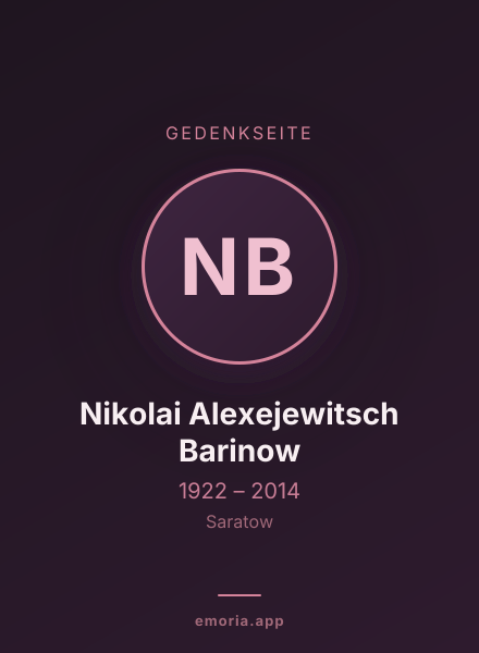 Gedenkportrait von Nikolai Alexejewitsch Barinow
