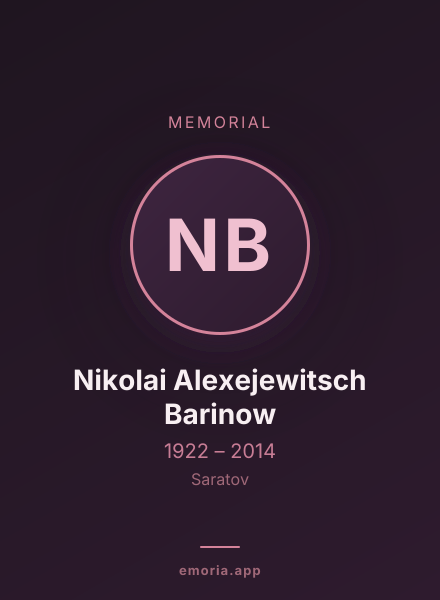 Memorial portrait of Nikolai Alexejewitsch Barinow