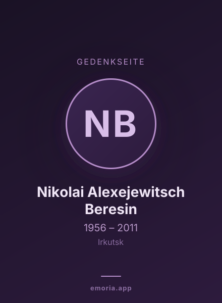 Gedenkportrait von Nikolai Alexejewitsch Beresin