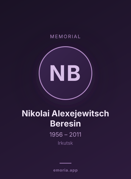 Memorial portrait of Nikolai Alexejewitsch Beresin