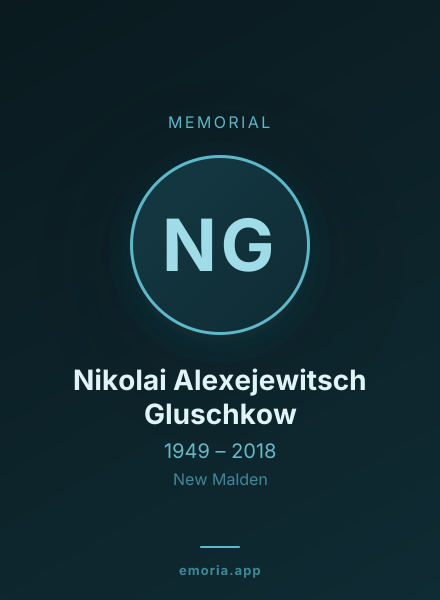 Memorial portrait of Nikolai Alexejewitsch Gluschkow