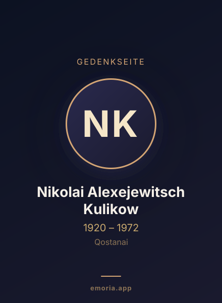 Gedenkportrait von Nikolai Alexejewitsch Kulikow