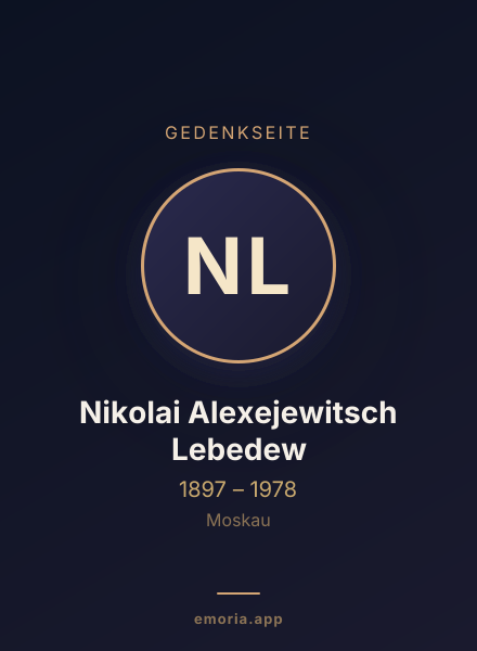 Gedenkportrait von Nikolai Alexejewitsch Lebedew
