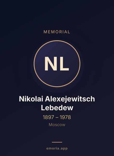 Memorial portrait of Nikolai Alexejewitsch Lebedew