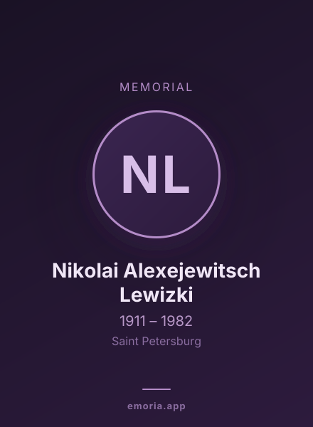 Memorial portrait of Nikolai Alexejewitsch Lewizki