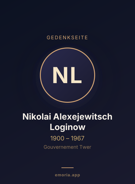 Gedenkportrait von Nikolai Alexejewitsch Loginow