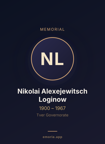 Memorial portrait of Nikolai Alexejewitsch Loginow