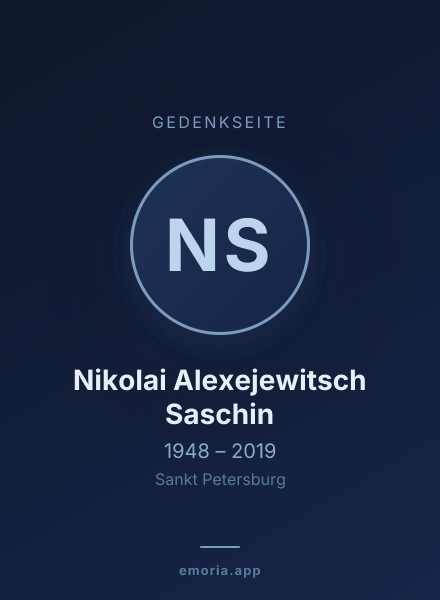 Gedenkportrait von Nikolai Alexejewitsch Saschin