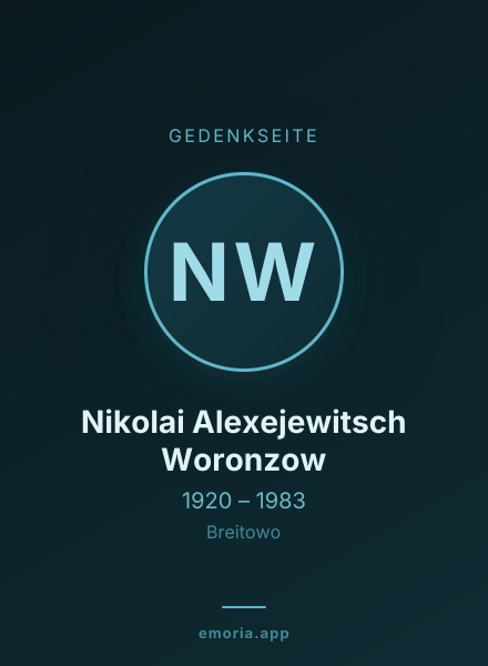 Gedenkportrait von Nikolai Alexejewitsch Woronzow