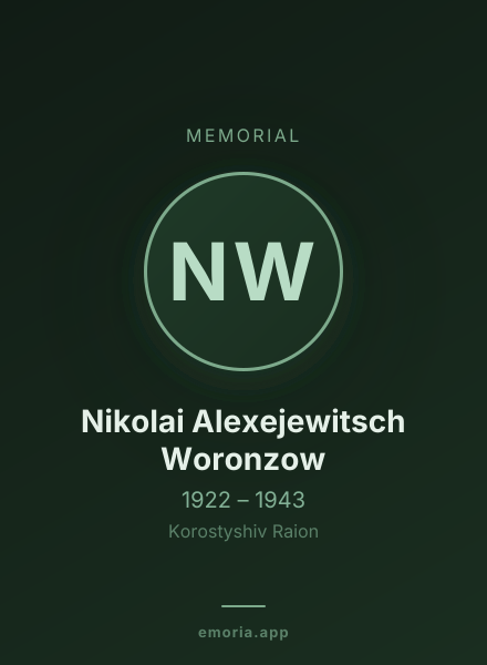 Memorial portrait of Nikolai Alexejewitsch Woronzow