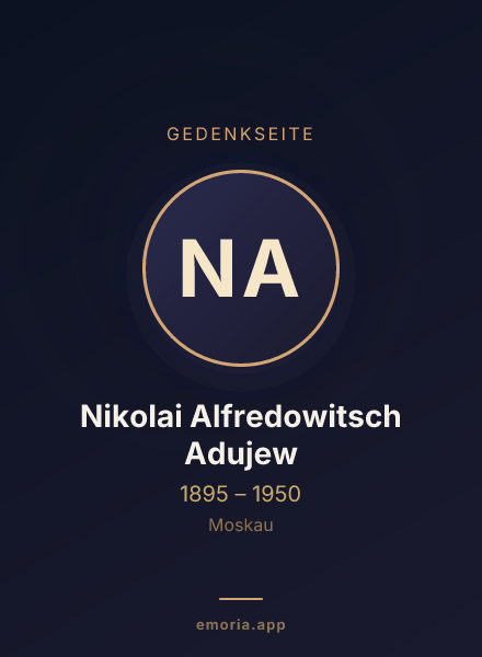 Gedenkportrait von Nikolai Alfredowitsch Adujew