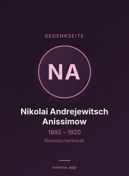 Gedenkportrait von Nikolai Andrejewitsch Anissimow