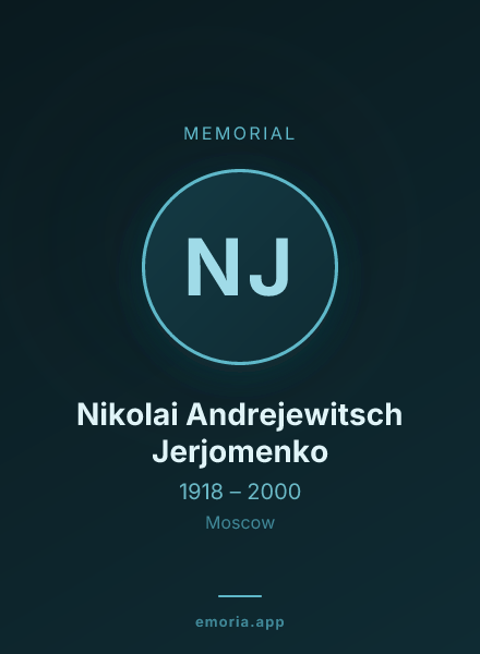 Memorial portrait of Nikolai Andrejewitsch Jerjomenko