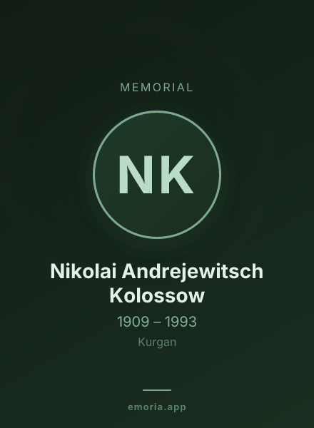 Memorial portrait of Nikolai Andrejewitsch Kolossow