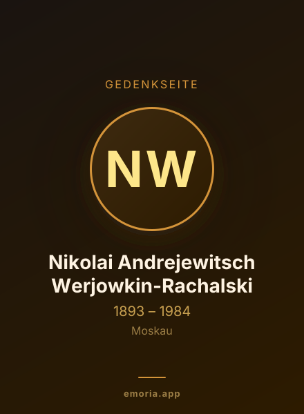 Gedenkportrait von Nikolai Andrejewitsch Werjowkin-Rachalski