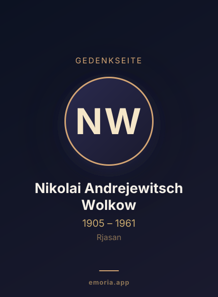 Gedenkportrait von Nikolai Andrejewitsch Wolkow