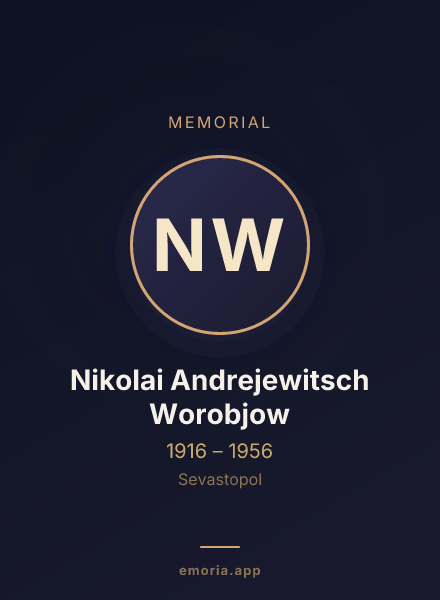 Memorial portrait of Nikolai Andrejewitsch Worobjow