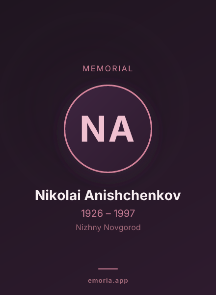 Memorial portrait of Nikolai Anishchenkov