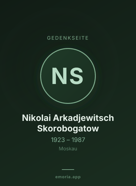 Gedenkportrait von Nikolai Arkadjewitsch Skorobogatow