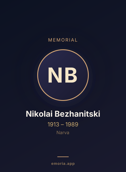 Memorial portrait of Nikolai Bezhanitski