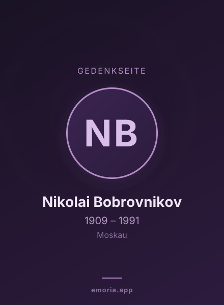 Gedenkportrait von Nikolai Bobrovnikov