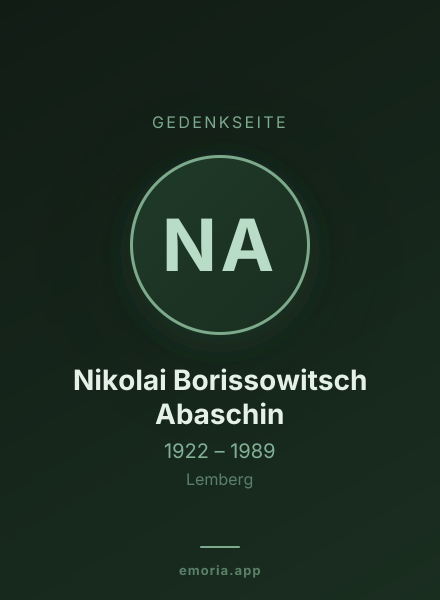 Gedenkportrait von Nikolai Borissowitsch Abaschin
