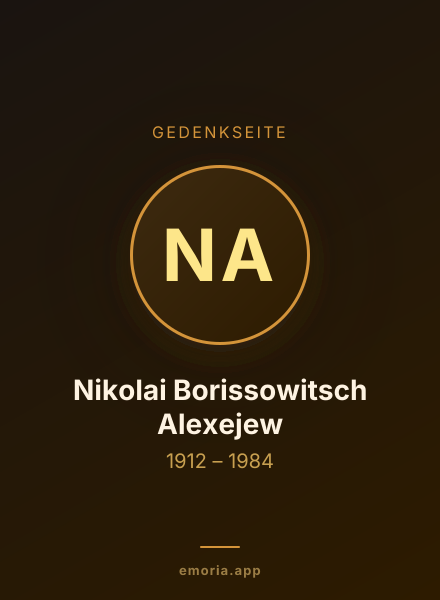 Gedenkportrait von Nikolai Borissowitsch Alexejew
