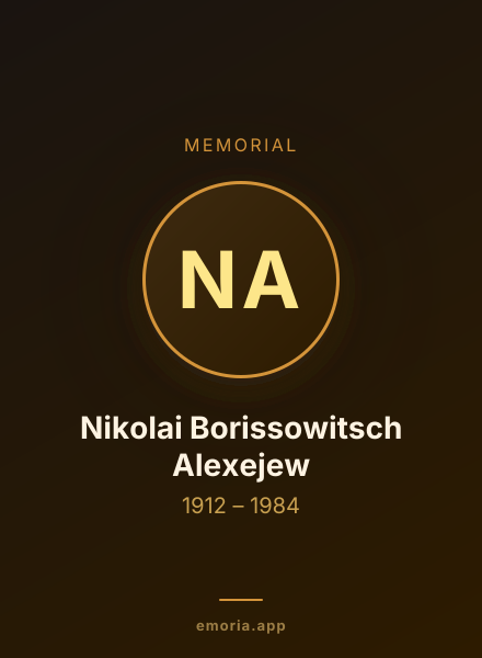 Memorial portrait of Nikolai Borissowitsch Alexejew