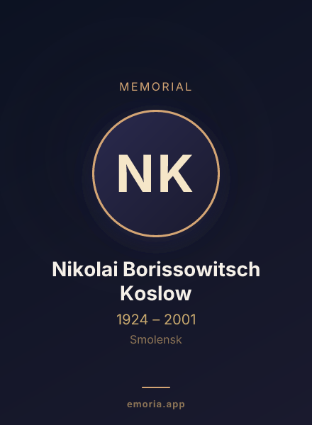 Memorial portrait of Nikolai Borissowitsch Koslow