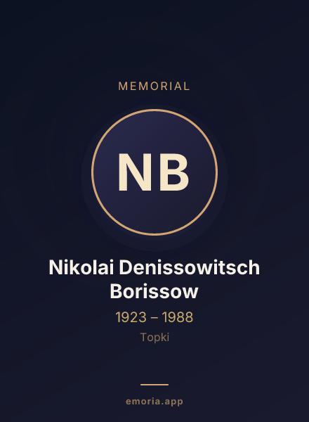 Memorial portrait of Nikolai Denissowitsch Borissow