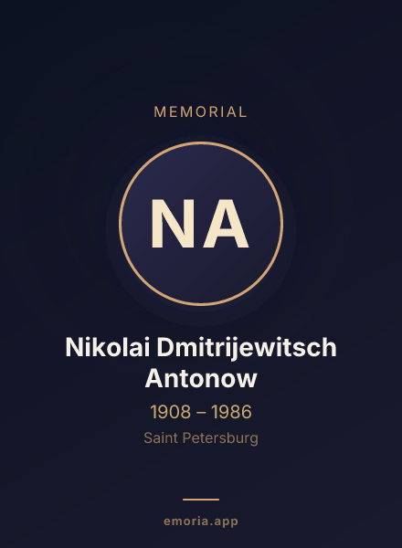 Memorial portrait of Nikolai Dmitrijewitsch Antonow