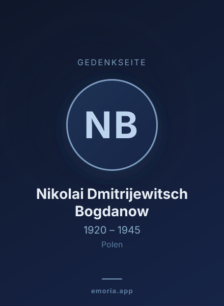 Gedenkportrait von Nikolai Dmitrijewitsch Bogdanow
