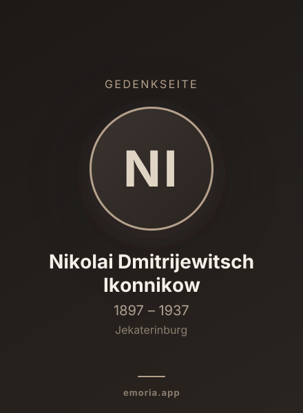 Gedenkportrait von Nikolai Dmitrijewitsch Ikonnikow
