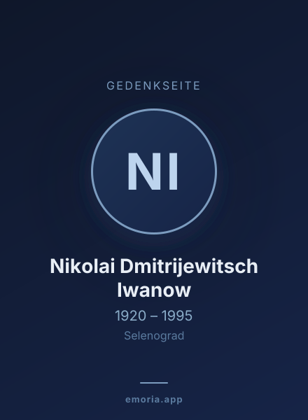 Gedenkportrait von Nikolai Dmitrijewitsch Iwanow
