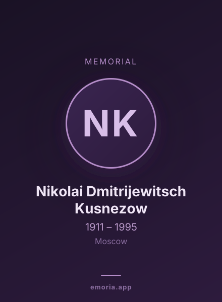 Memorial portrait of Nikolai Dmitrijewitsch Kusnezow