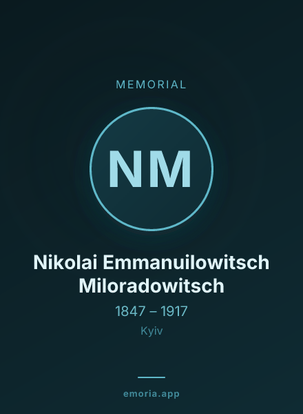 Memorial portrait of Nikolai Emmanuilowitsch Miloradowitsch