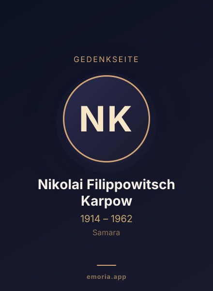Gedenkportrait von Nikolai Filippowitsch Karpow