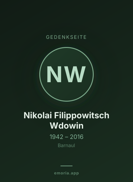 Gedenkportrait von Nikolai Filippowitsch Wdowin
