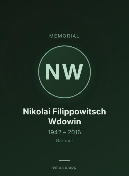 Memorial portrait of Nikolai Filippowitsch Wdowin
