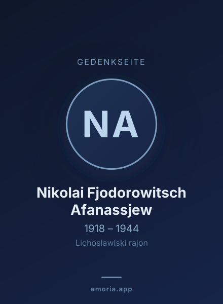 Gedenkportrait von Nikolai Fjodorowitsch Afanassjew