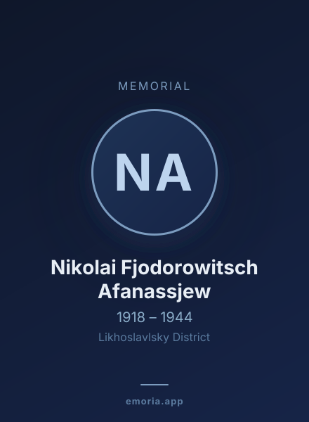 Memorial portrait of Nikolai Fjodorowitsch Afanassjew