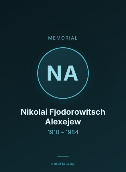 Memorial portrait of Nikolai Fjodorowitsch Alexejew