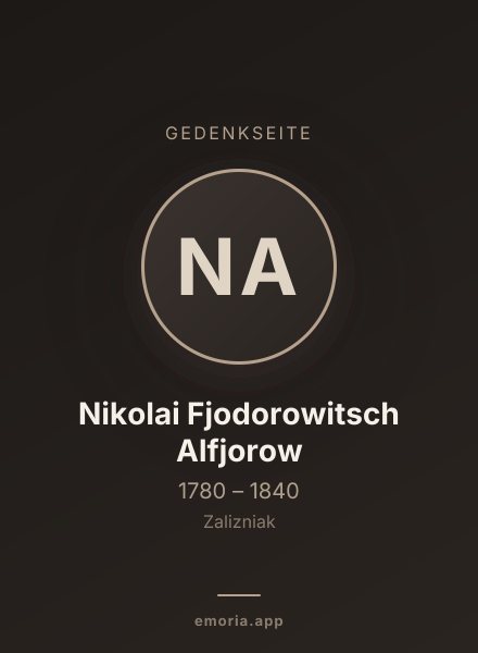 Gedenkportrait von Nikolai Fjodorowitsch Alfjorow