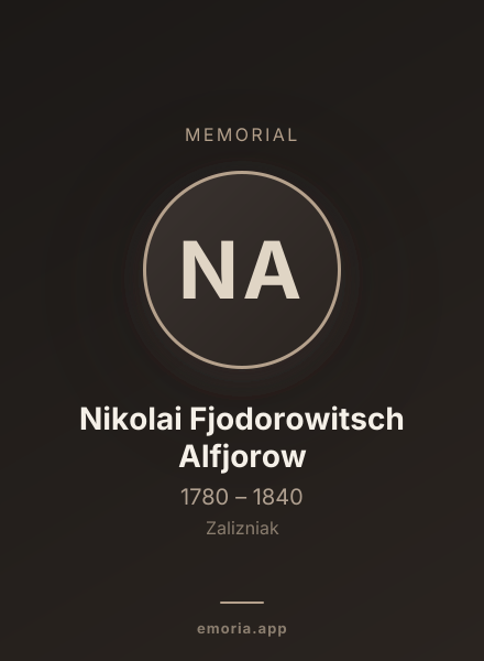 Memorial portrait of Nikolai Fjodorowitsch Alfjorow